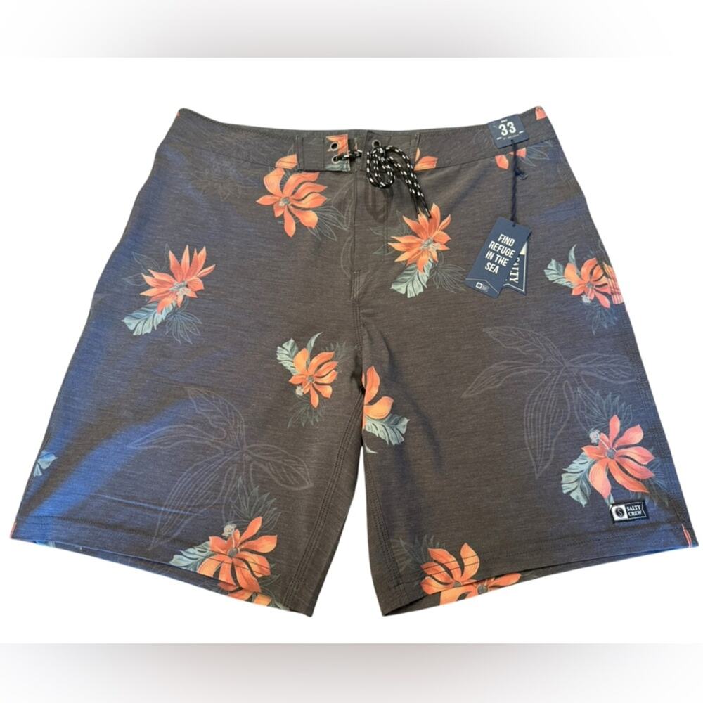 Salty Crew Charcoal Floral Board Shorts Men’s Size Medium NWT